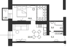 2-к. квартира, 52,8&nbsp;м²