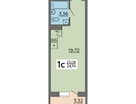 1-к. квартира, 24&nbsp;м²