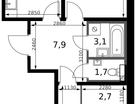 2-к. квартира, 55 м²