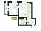 Студия, 47 м²