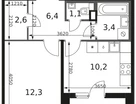 1-к. квартира, 37&nbsp;м²