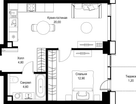 1-к. квартира, 43 м²