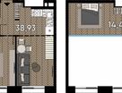 1-к. квартира, 38 м²