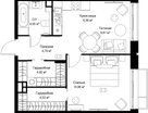 1-к. квартира, 49 м²