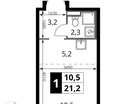 Студия, 21&nbsp;м²