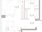 1-к. квартира, 37 м²