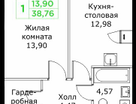 1-к. квартира, 38&nbsp;м²