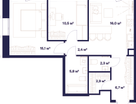 2-к. квартира, 61 м²