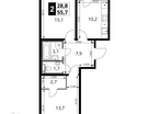 2-к. квартира, 55&nbsp;м²