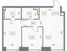 2-к. квартира, 61&nbsp;м²