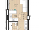 Студия, 21,6&nbsp;м²
