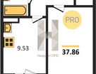 1-к. квартира, 37,9&nbsp;м²