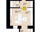 1-к. квартира, 31&nbsp;м²