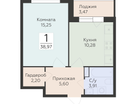 1-к. квартира, 38&nbsp;м²