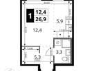 Студия, 26&nbsp;м²