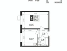 1-к. квартира, 36&nbsp;м²