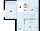 2-к. квартира, 46&nbsp;м²