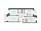 3-к. квартира, 83&nbsp;м²