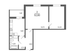 2-к. квартира, 52,8&nbsp;м²