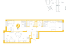 2-к. квартира, 68 м²