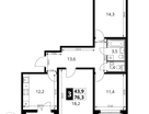 3-к. квартира, 76&nbsp;м²