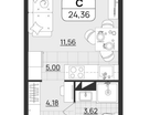 Студия, 24,1&nbsp;м²