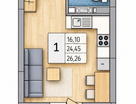 Студия, 26,3 м²