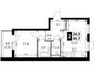 2-к. квартира, 45 м²