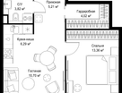 1-к. квартира, 43&nbsp;м²