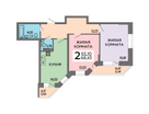 2-к. квартира, 68&nbsp;м²