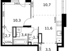 2-к. квартира, 45 м²