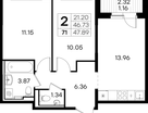 2-к. квартира, 47&nbsp;м²
