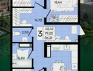 3-к. квартира, 86,2&nbsp;м²