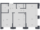 2-к. квартира, 54&nbsp;м²