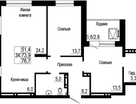 3-к. квартира, 76,7&nbsp;м²