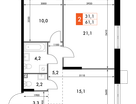 2-к. квартира, 61 м²