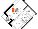 1-к. квартира, 38&nbsp;м²