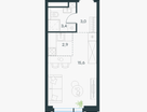Студия, 24,9&nbsp;м²