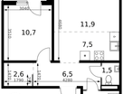 2-к. квартира, 46&nbsp;м²