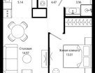 1-к. квартира, 41&nbsp;м²