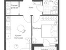 1-к. квартира, 37,6 м²