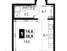 Студия, 28&nbsp;м²