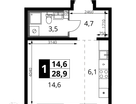 Студия, 28&nbsp;м²