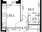 1-к. квартира, 33 м²