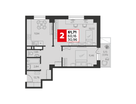 2-к. квартира, 61 м²