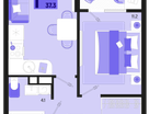 1-к. квартира, 37 м²