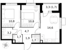 2-к. квартира, 51 м²
