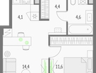 1-к. квартира, 39 м²