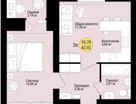 2-к. квартира, 42,9 м²