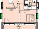 1-к. квартира, 33,7&nbsp;м²